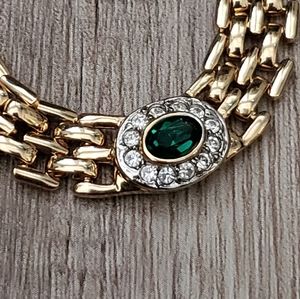 Lia Sophia Emerald Green Rhinestone Necklace